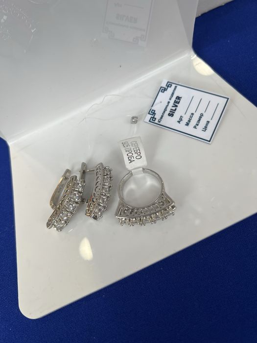 Комплект серебро крупный