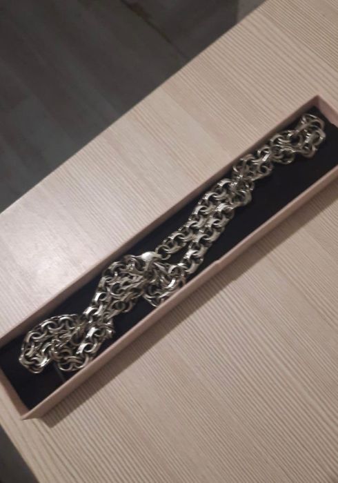 Цепь мужская, серебро, 50тыс.