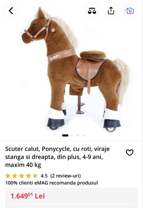 Caluț Ponycycle cu roți
