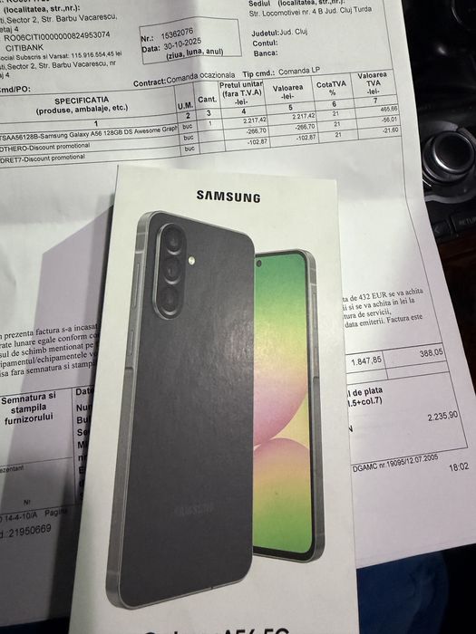 samsung A56 nou (128/8gb) factura ,garantue