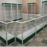 Прилавок витрина стеклянная из профиля, оборудование для магазина shvp
