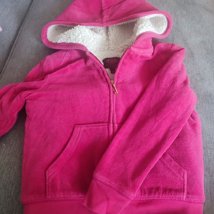 Детски суичър с пухкава подплата Juicy couture, размер 4-5 + подарък