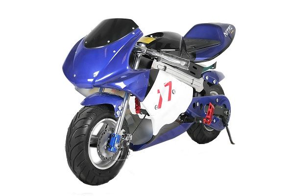 Motocicleta electrica pentru copii NITRO Eco Pocket Bike 1KW #Albastru