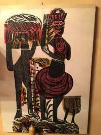 Doua tablouri colorprint-decor personaje africane stilizate-, Olanda