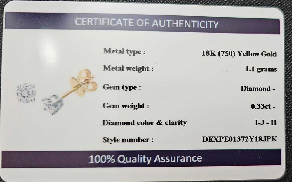 Cercei aur cu diamante