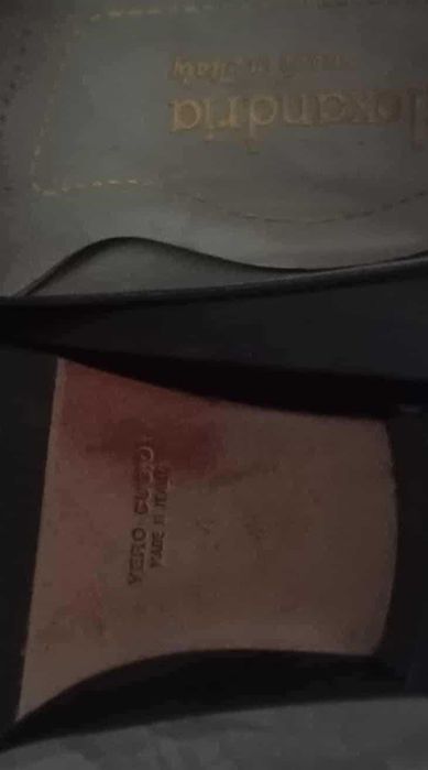 Pantofi din piele+lac piele naturala negri, integral piele, 23,5 cm