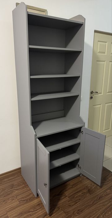 Biblioteca HAUGA corp inalt 2 usi gri 70x199 cm