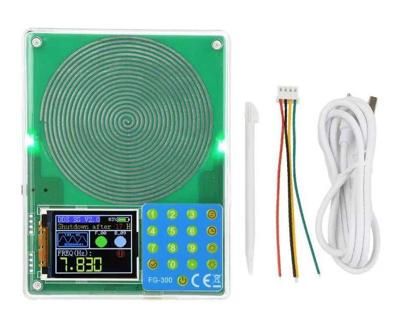1.8" LCD 7.83Hz Батерия Зареждаем Шуманов DDS Генератор 0.001Hz-200KHz