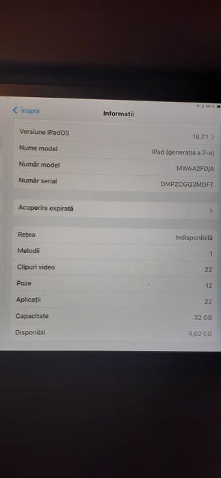 iPad7 (2019), wi-fi + cellular, 32gb, 10,2”