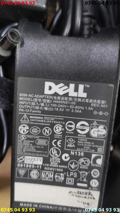 alimentator incarcator laptop dell 19v 3.34A 4.62A 6.7A cu proba
