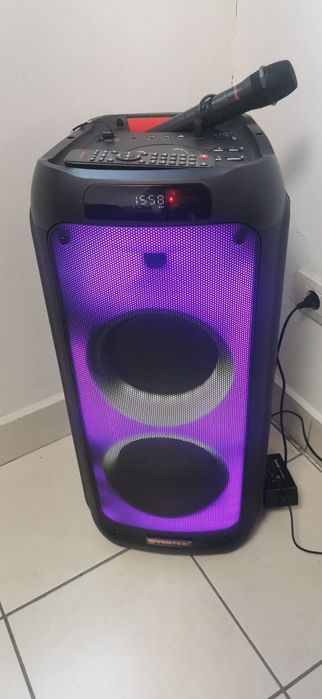 Boxă portabilă Vortex vo2607  nicrofon Wi-Fi, sunet puternic, leduri