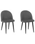 Set 2 scaune dining din catifea gri, Beliani