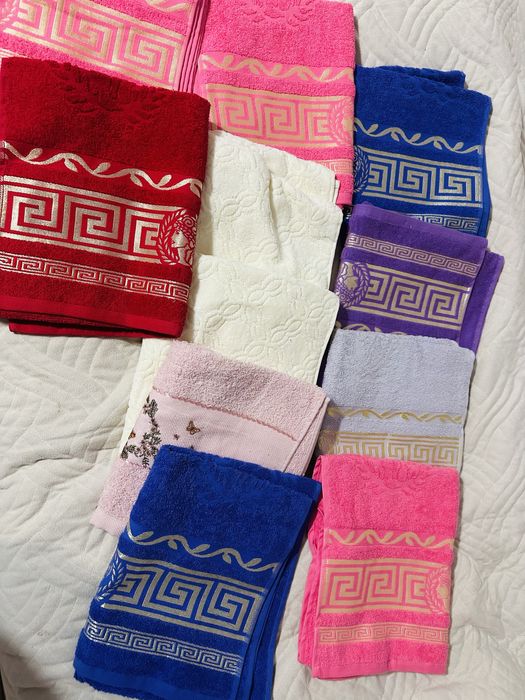 Турецкие лицевые полотенца, 100% хлопок, разноцветные