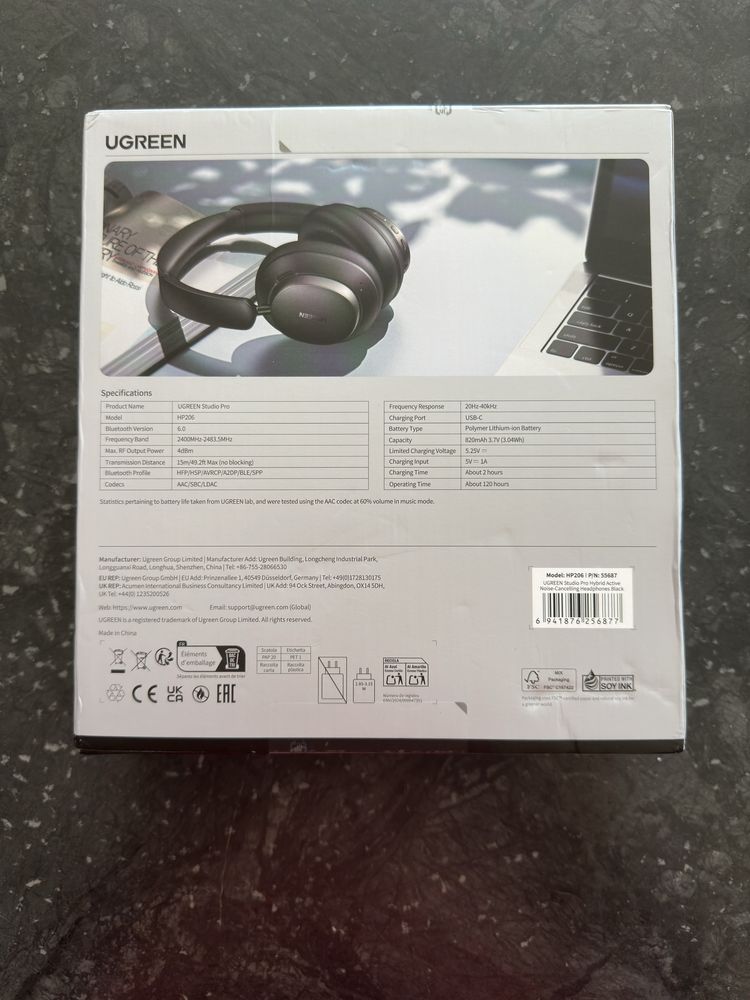 ТОП ЦЕНА! Блутут слушалки Ugreen Studio Pro ANC