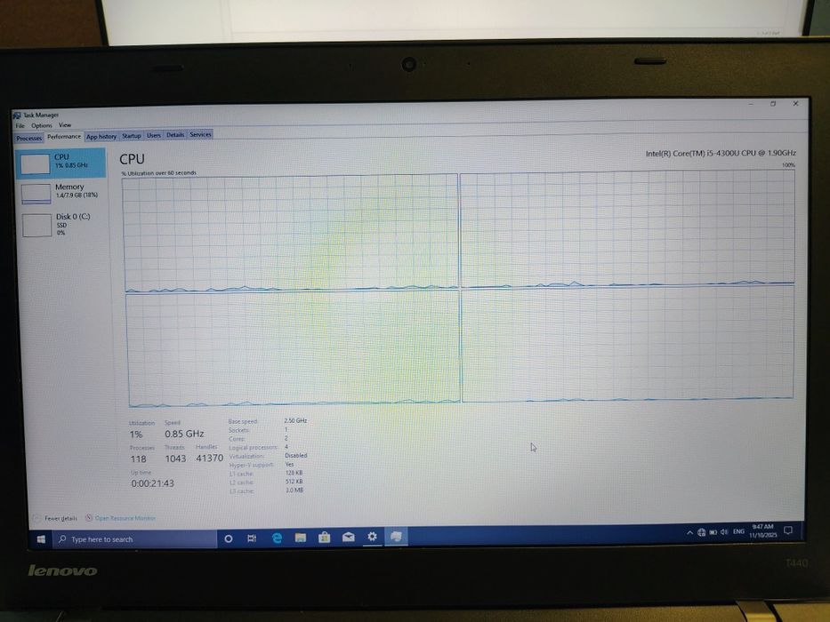 Laptop Lenovo ThinkPad T440/120 gb SSD/I5 4300 CPU/8gb RAM