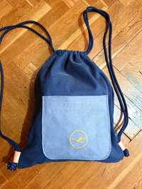 Раница Lufthansa Upcycling Collection Gym Bag, синя