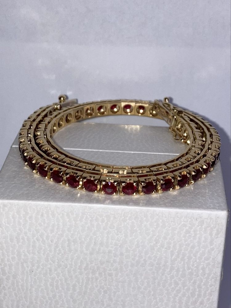 Bratara tennis aur 18kt.cu rubine