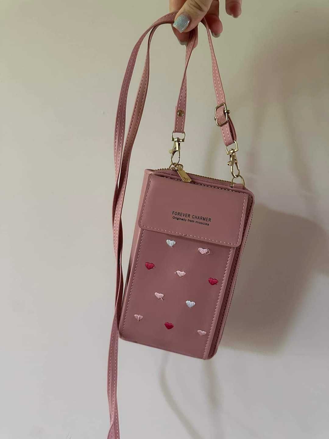 Poseta mini pentru telefon - nud roze