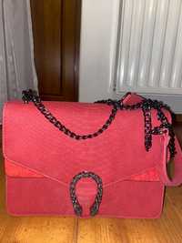 geanta rosu/caramiziu eleganta
