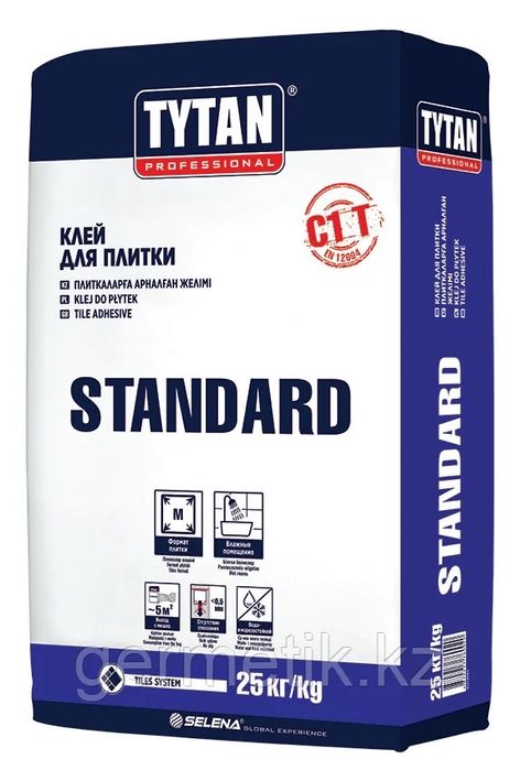 Клей для плитки Титан TYTAN standard;шпатлевка GLATT, клей Крепость