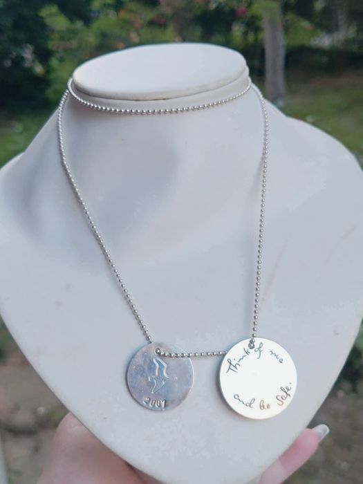 Colier si pandantiv din argint de 925, pandantiv in forma de banuti