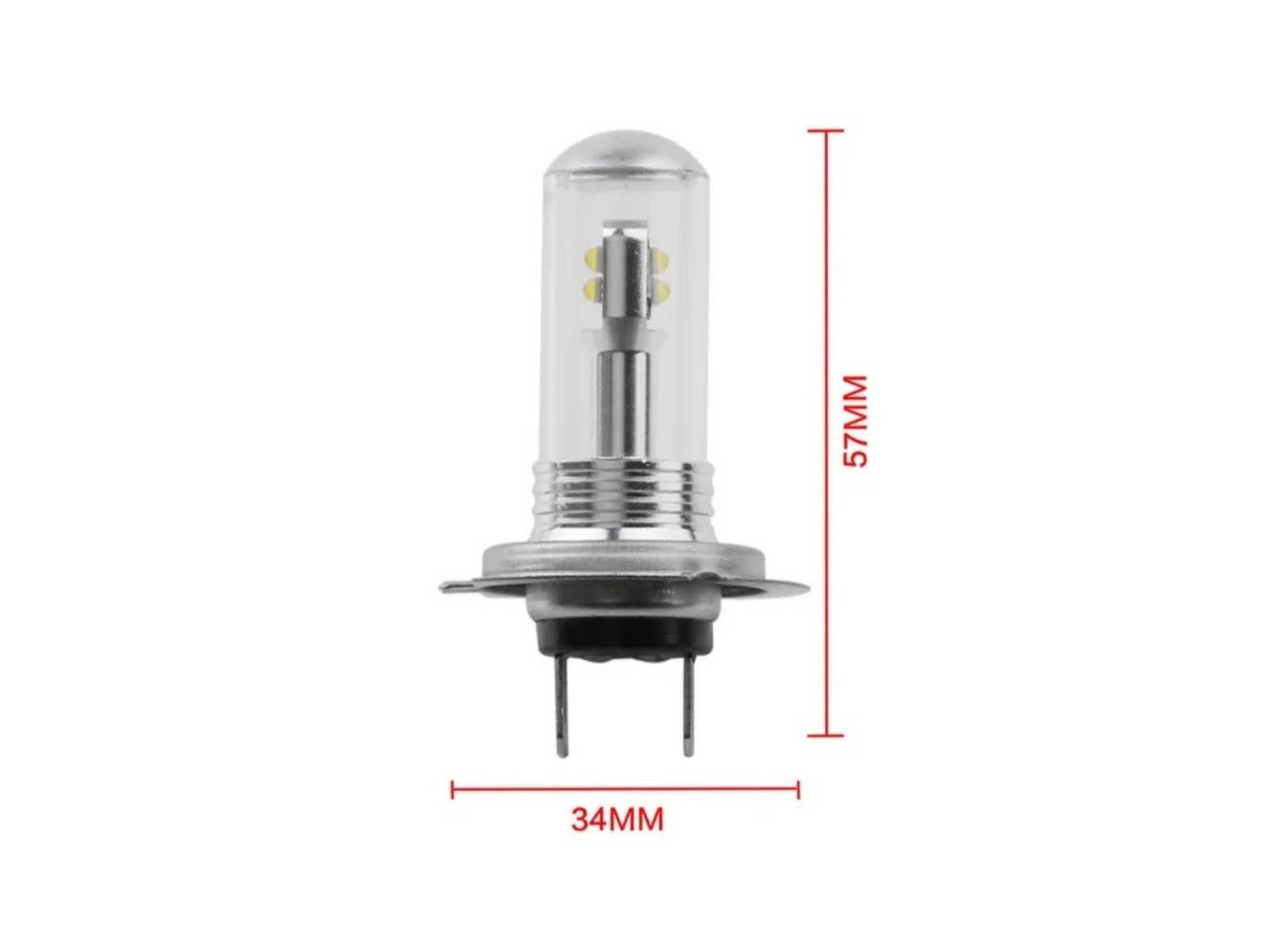 Комплект от 2 броя ЛЕД LED крушки за фарове H7 Х7 12V-24V Бели 6000k