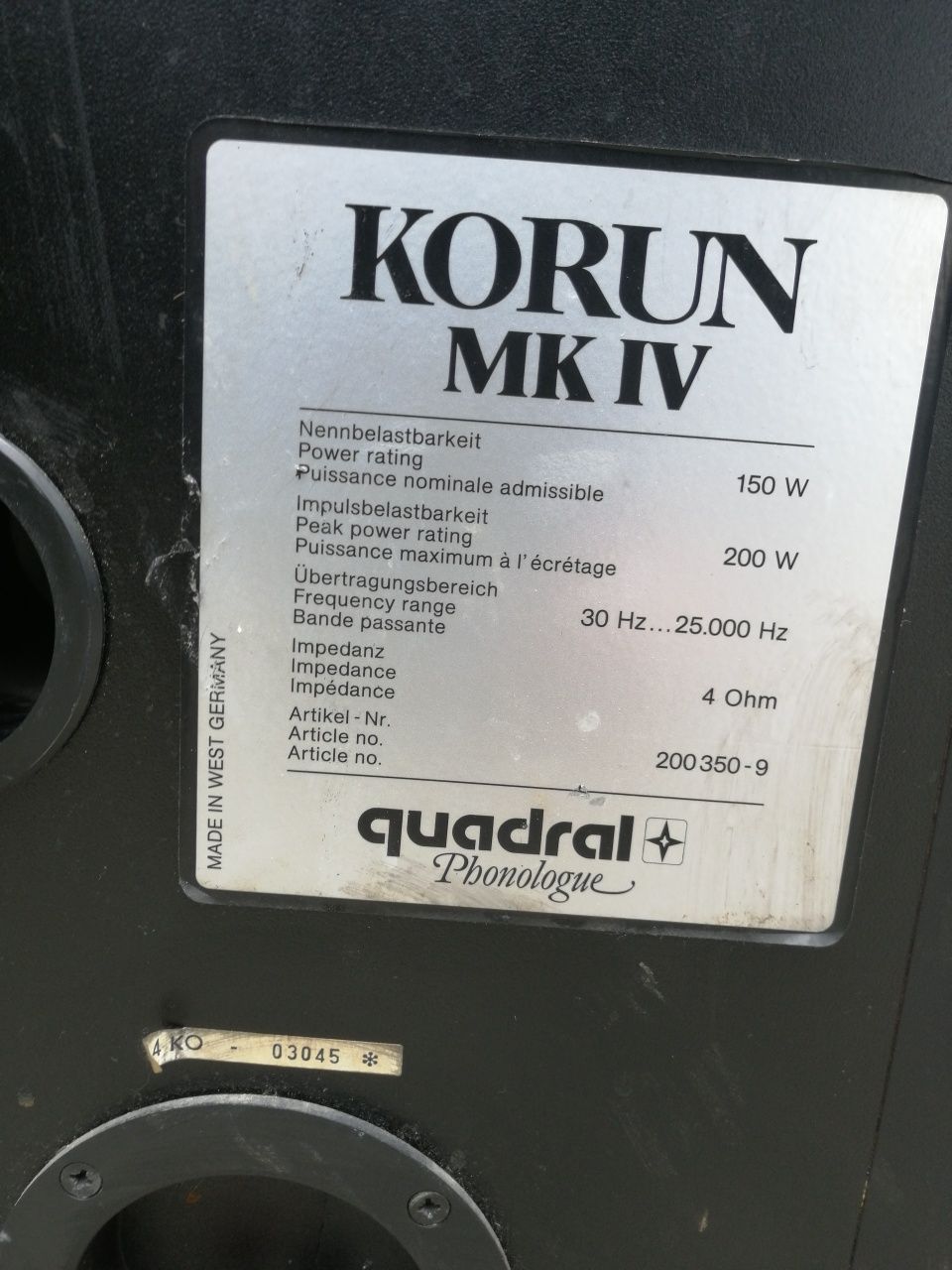 Boxe Quadral Korun, 200w,