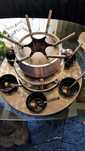 Set fondue din inox,nou,platou rotativ,6 persoane