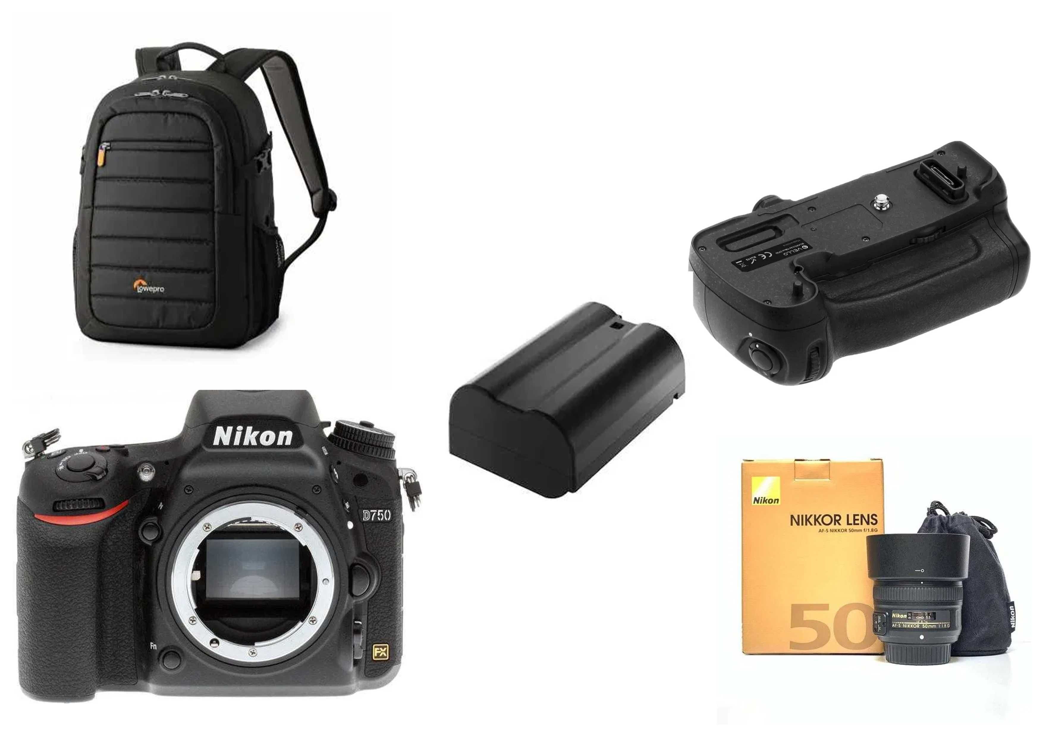Nikon D750 & 50mm f 1.4 & Grip & Rucsac = 1.110 euro ! Kit Foto PRO !.