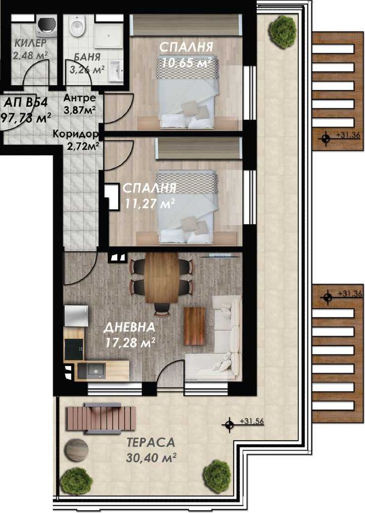 Продава се Тристаен апартамент в Пловдив, Гагарин - 117 кв.м за 1180 €/кв.м - Снимка #1