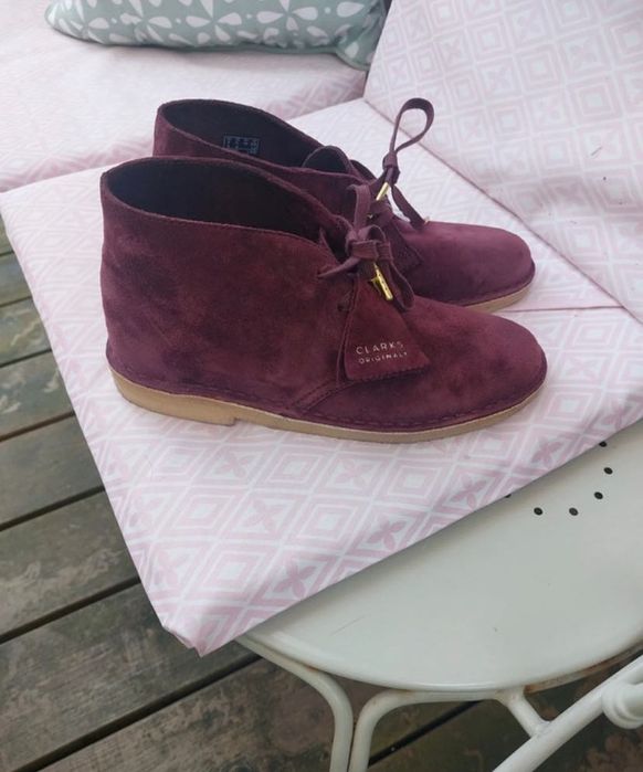 Дамски боти обувки Clarks бордо кларкове