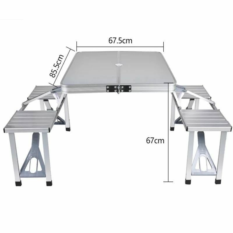 Характеристики и описание
Алюминиевый стол для пикника раскладной со 4