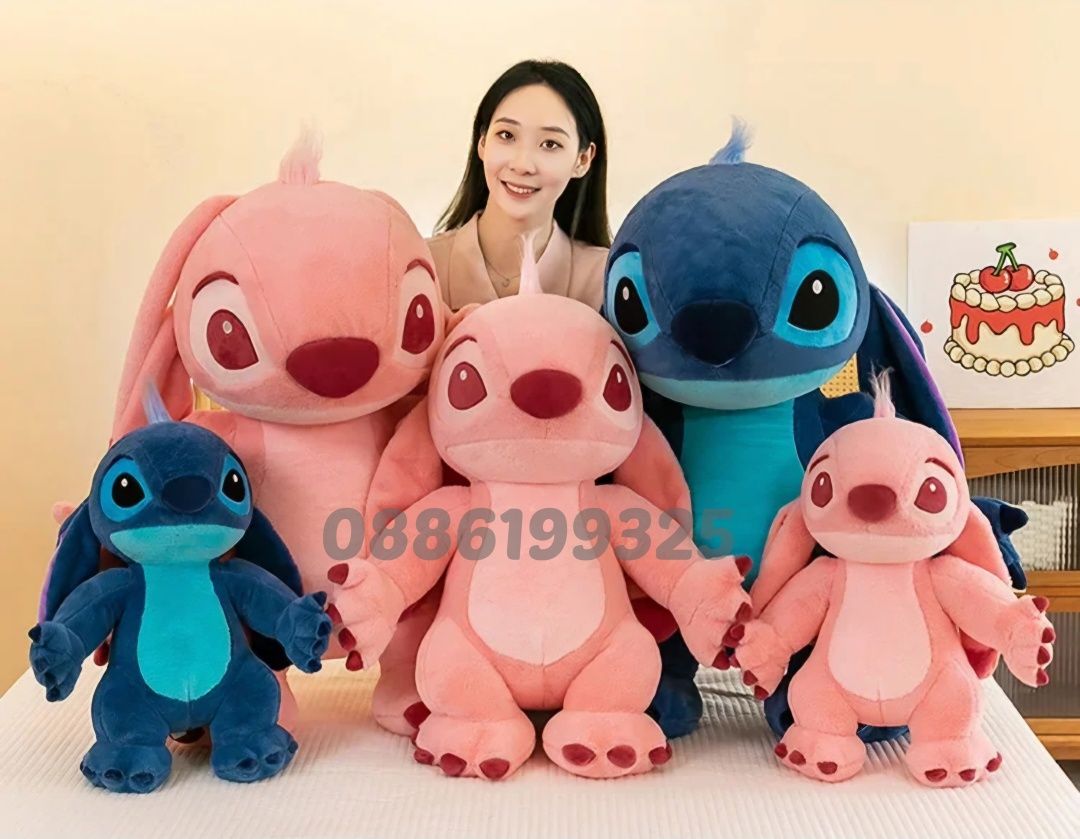 100см Голям Плюшен Стич, Lilo Stitch плюшени играчки, Мек и пухкав