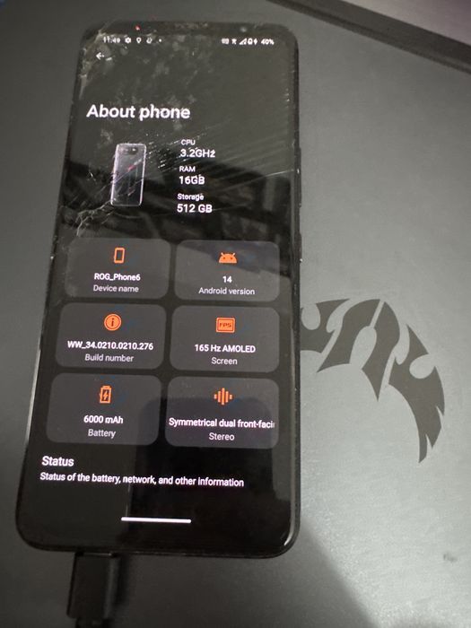 Asus Rog 6 Phantom Black