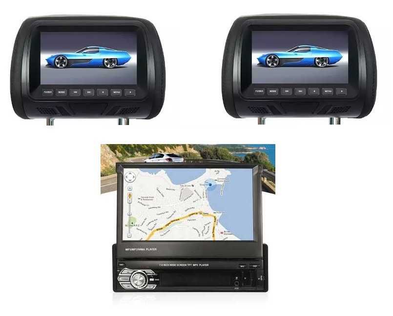 Pachet DVD auto retractabil cu GPS + 2 tetiere auto, factura