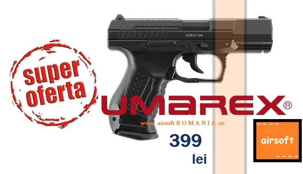 Pistol Walther P99 4.5 Joules Upgradat Putere Mare   Magazin Airsoft