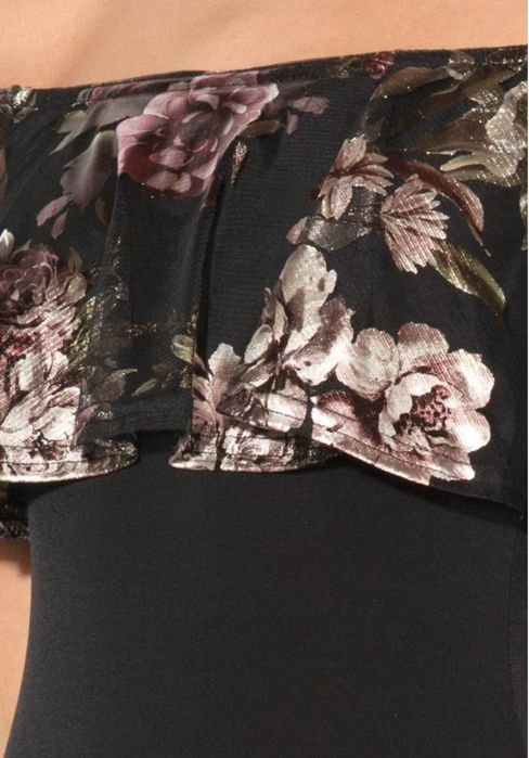 Body cu volan de plasa cu imprimeu NEW LOOK