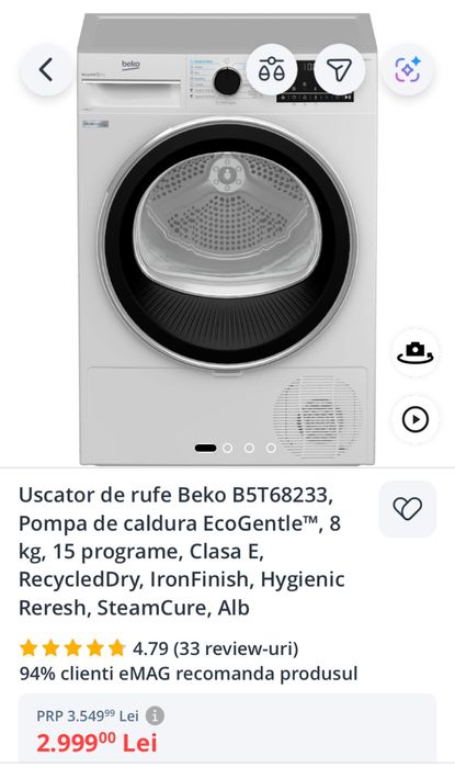 Masina de uscat rufe /uscator rufe