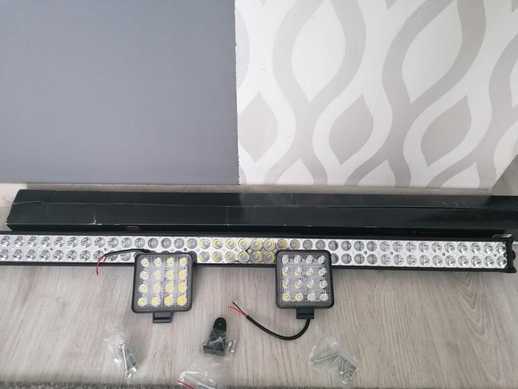 Set proiectoare led 2x48w+ledbar 240w 105 cm duraluminiu 12-24v duralu