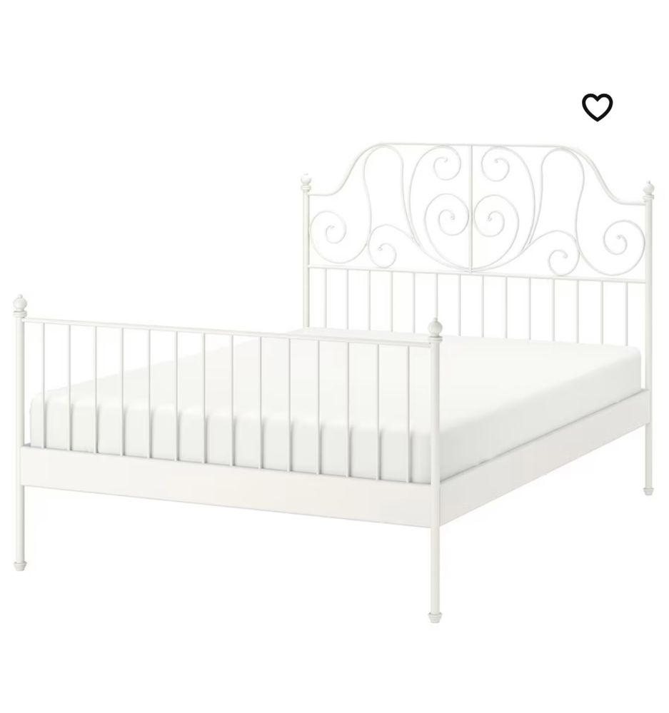 Pat ikea 140x200 cu somiera si saltea