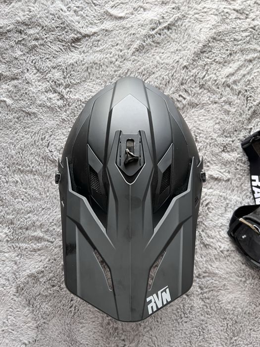 Vand casca motocross Raven + ochelari