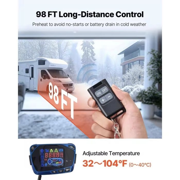 Incalzitor pe motorina 8KW VEVOR sirocou 12V & 24V