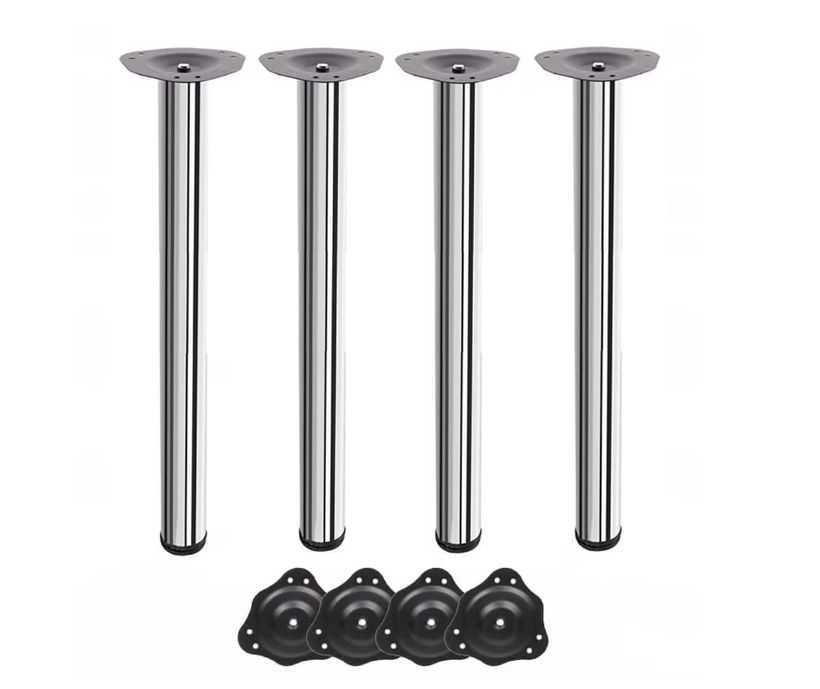 Set 4 picioare  reglabile pentru mese, Ø 60 mm, H=710 mm, crom,metal