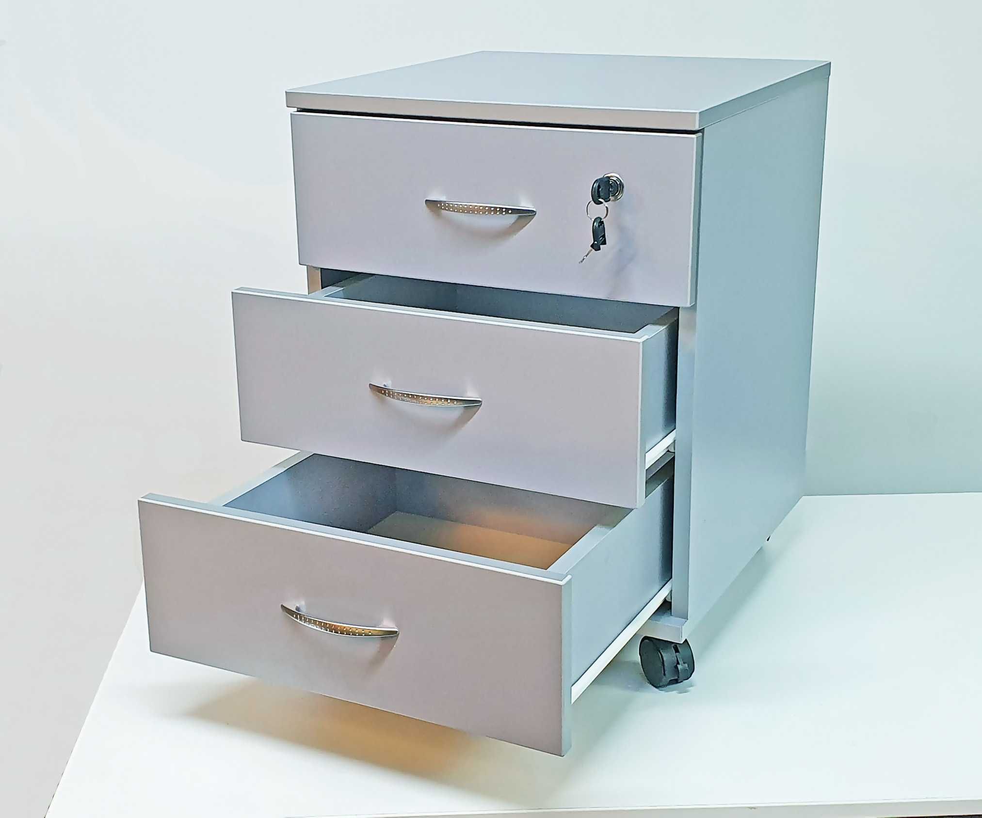 Rollbox cu 3 sertare, Metallic Gray 45 x 45 x 60h cm
