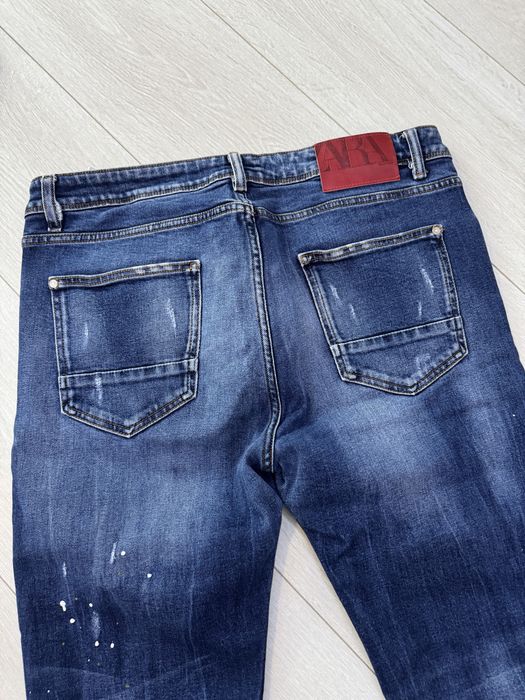 Blugi Slim Fit Zara Originali - Model pete vopsea