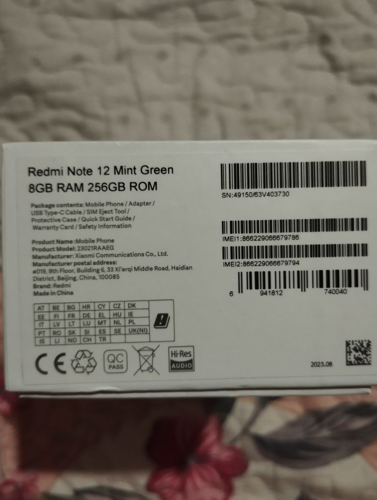Redmi not 12  8/256