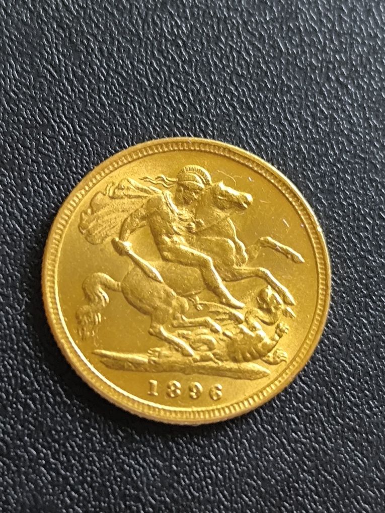 1/2 суверен 1896 год. кралица Виктория, злато 3.99 гр,917/1000 (22 кар