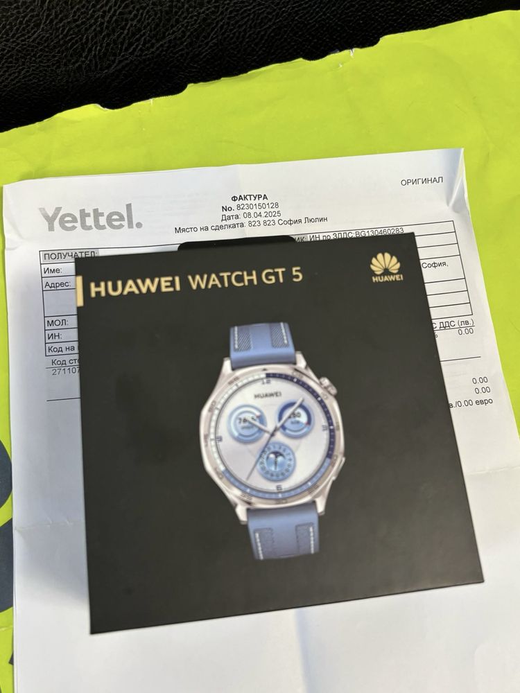 КАТО НОВ 46mm Huawei Watch GT 5 Гаранция Yettel до 2027 г. Blue