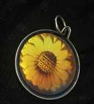 Medalion holografic floare, 3d, sticla