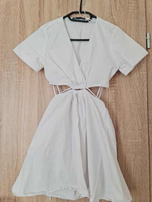 ZARA Рокля от поплин с прорези XS